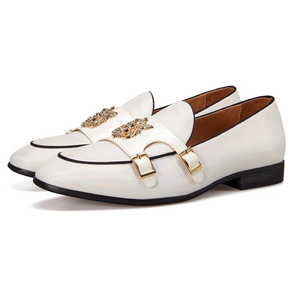 Men’s Leather White Loafers